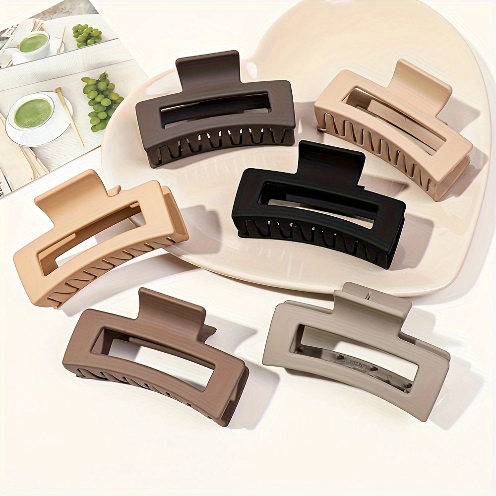 6 ชิ้น 3.4 นิ้วผมใหญ่ Claw คลิปสําหรับผมหนาสแควร์คลิปผมสี่เหลี่ยมผืนผ้ากล้วย Jaw คลิปอุปกรณ์เสริมผมสําหรับผู้หญิงหญิง