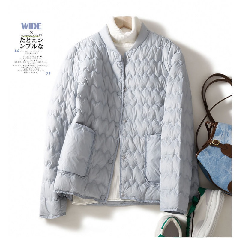 Herbst Winter Frauen Kleidung leichte Stepp jacken warme Parkas einreihige Langarm wind dichte kurze Oberbekleidung lose