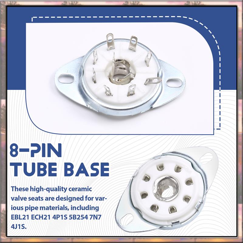 BAAZ HOT 10Pcs 8PIN K8A Octal Tube Socket  Valve Base For EBL21 ECH21 4P1S 5B254 7N7 4J1S