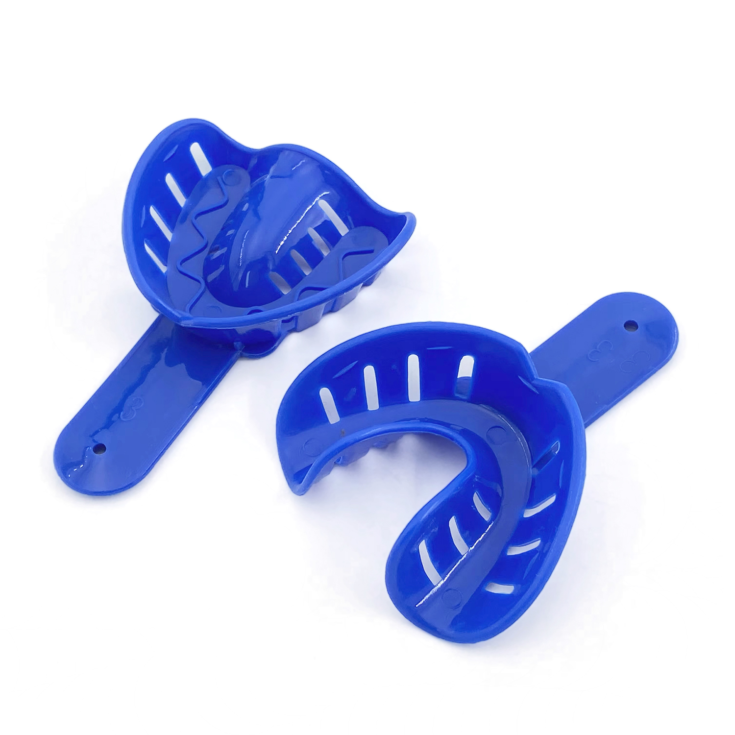 ถาดพลาสติกพิมพ์ฟันแบบใช้แล้วทิ้ง12ชิ้น/เซ็ตถาดวางมือถือส่วนกลางสำหรับผู้ใหญ่และเด็กอุปกรณ์ดูแลช่องปาก