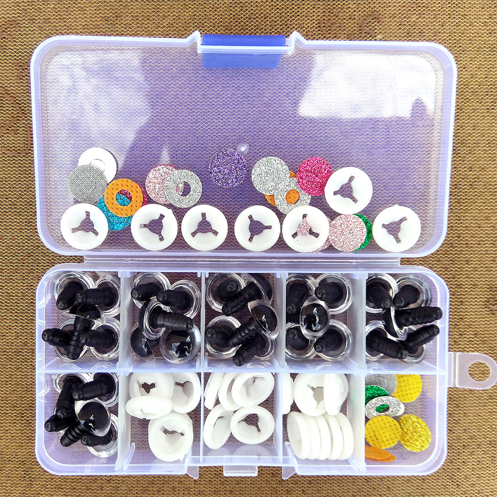 高品質 30 ピース/箱プラスチック安全グリッターガラス目おもちゃ工芸品動物あみぐるみかぎ針編み人形作り 9/10/12/14/16 ミリメートル