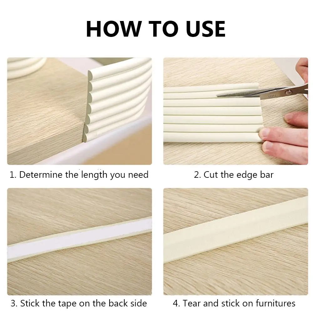 2m Baby Safety Desk Edge Guard Strip Table Corner Protector Kids Collision Cushion Foam Bumper Free Tape