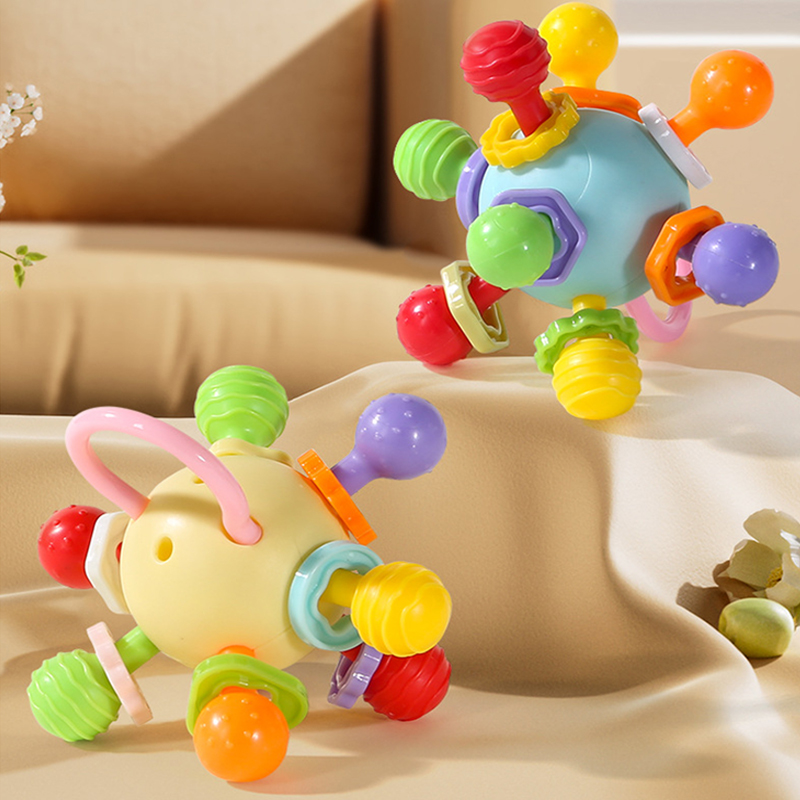 Montessori bebê chocalho brinquedo 0 a 6 meses sensery jogos de borracha texturizada multi tátil toque bolas treinamento massagem bolas macias