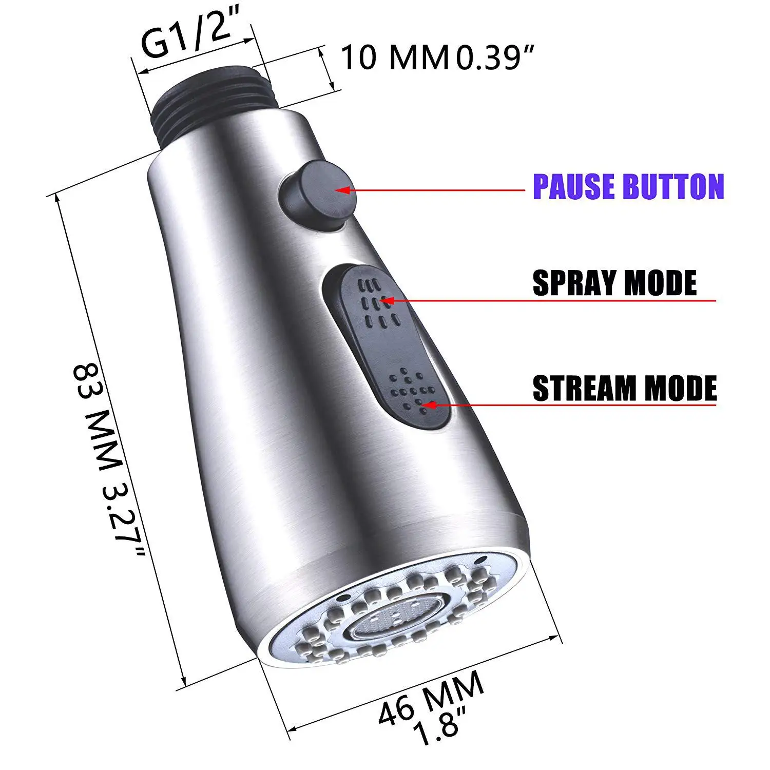 2 Modes Sink Nozzle G12 Plating Nozzle pull out Faucet Aerator Kitchen Basin Water saving Faucet Filter Replaceable Mixer Spraye