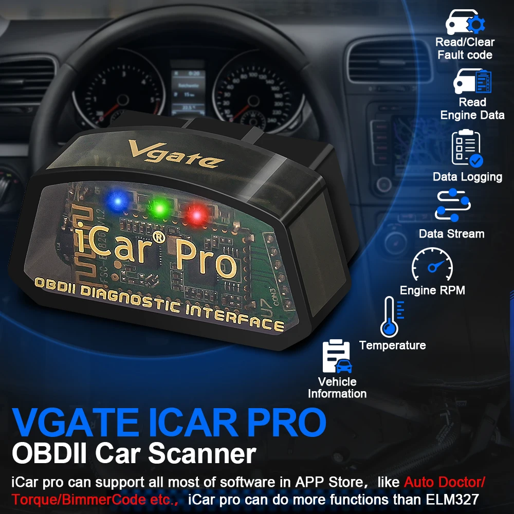 Vgate iCar Pro elm327 V2.3 OBD 2 OBD2 Ferramenta de diagnóstico de carro WIFI Bluetooth 4.0 para IOS Ferramenta de digitalização ODB2 Scanner automático PK ELM 327 V1 5