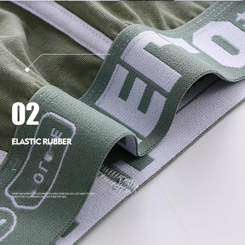 1Pcs 남자 코 튼 복서 반바지 팬티 속옷 3 색 L XL 2XL 3XL 부드러운 편지 벨트 통기성 부드러운 패션 스포츠