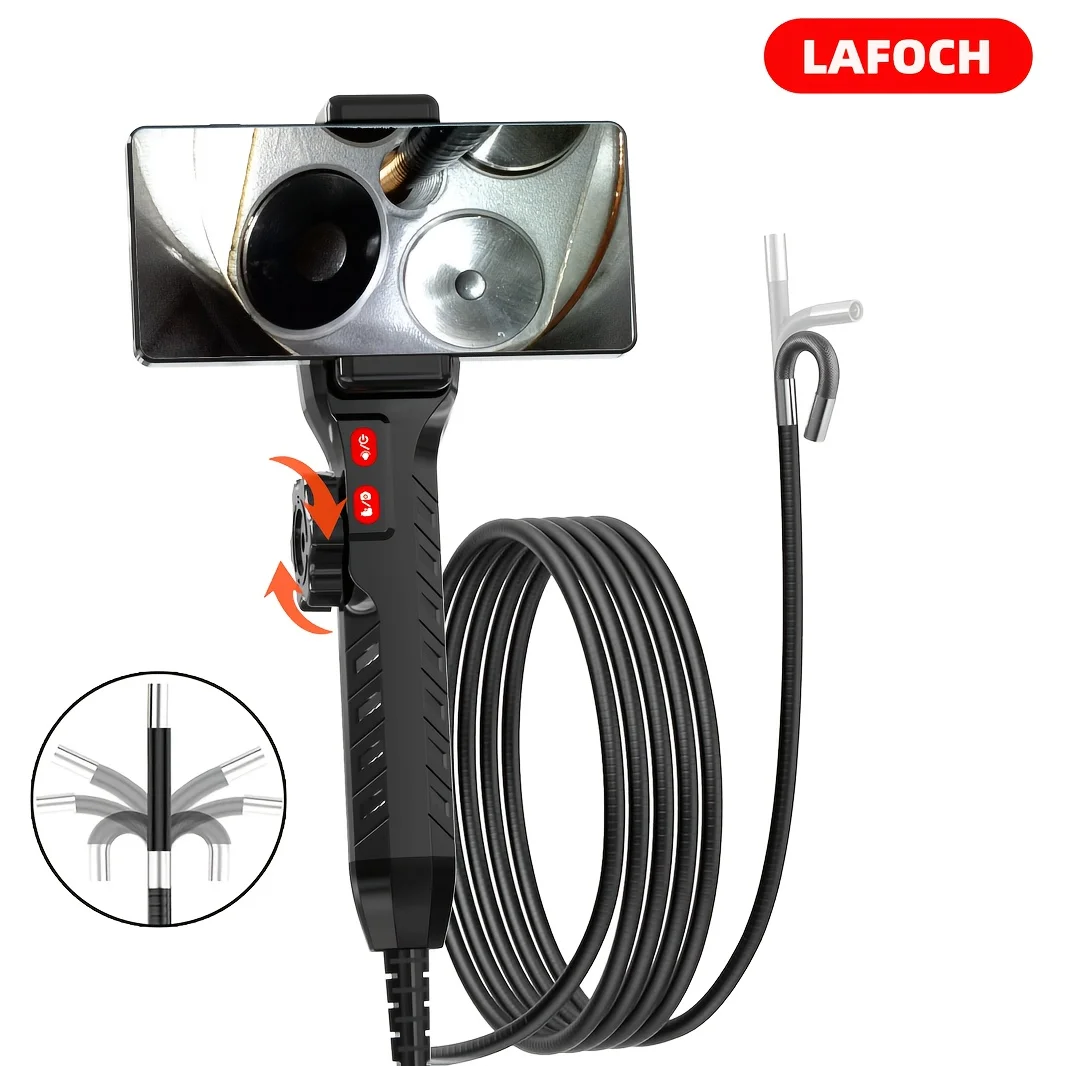 Endoscopio de dirección articulado bidireccional, inspección por boroscopio CMOS, cámara otoscopio, microscopio Digital de 3,9mm/6,2mm para Android ISO