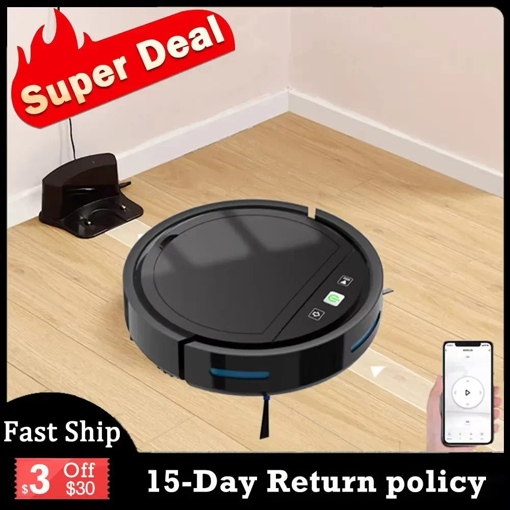 Robor-aspiradora de barrido con recarga automática, Control por aplicación Wifi, fregona de succión, suelo de alfombra, pelo de mascota, Robot automático
