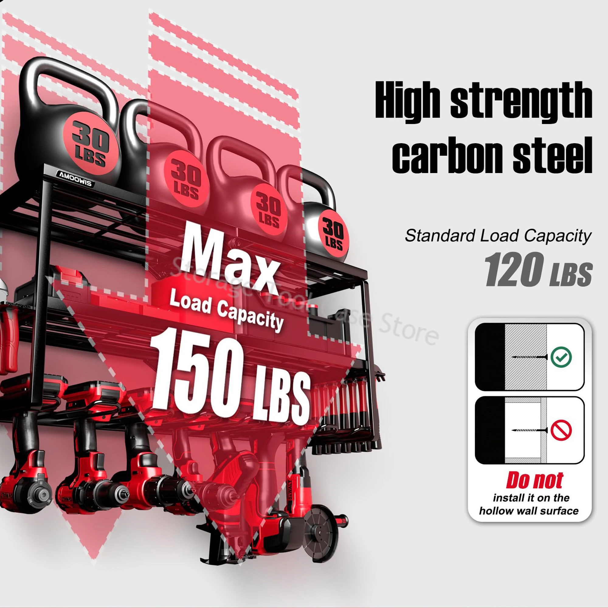 3-Layer Tool Cabinet Heavy Duty Metal Tool Shelf for Garage Organization Large Size & Easy Assembly Power Tool Organizer