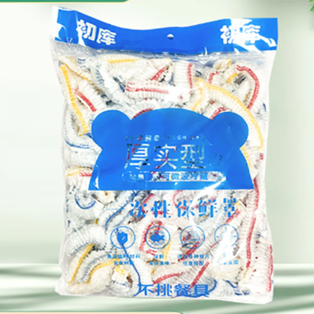 100pcs Cling Cover White plastic wrap Elastic Mouth Fresh-Keeping Disposable Food Cover Plastic Bags For Fruit Vegetable
