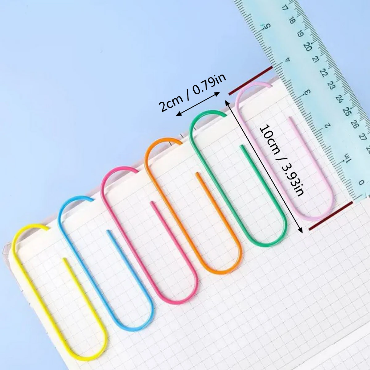 12/24pcs 100mm Mega Large Multicolored Jumbo Coated Paper Clips - Ideal for Office and School Document Organization