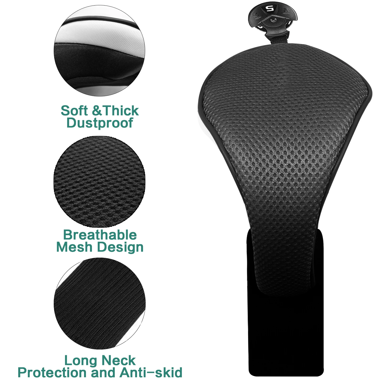 ゴルフクラブヘッドカバー ウッズハイブリッド用 バリュー1/2パック 交換可能なNo.Tag付き保護ヘッドカバー