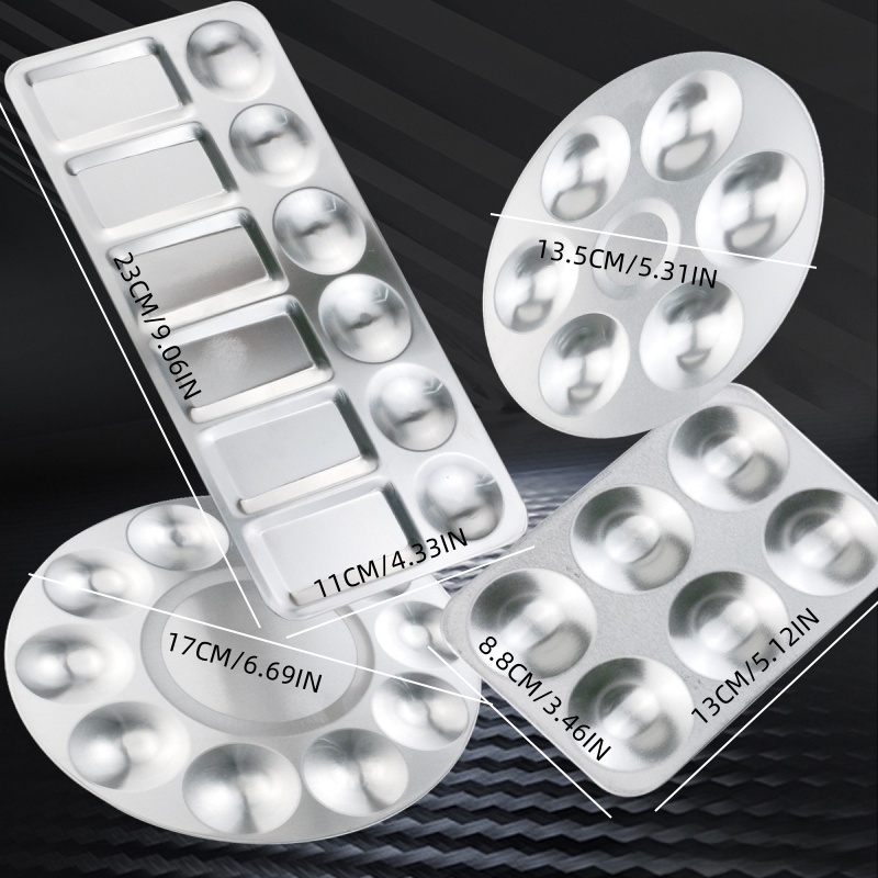 1pc/10pc Aluminum painting pigment palette, palette, ceramic tools, aluminum palette