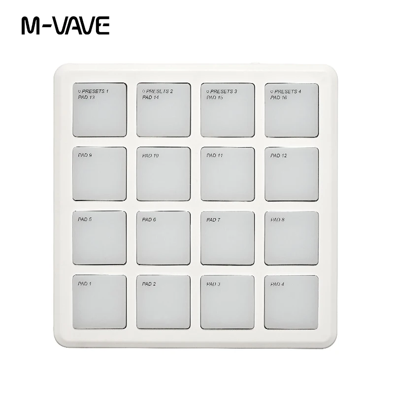 M-VAVE SMC PAD Pocket Pad Portable Wireless MIDI Controller 16 Pads Suitable Percussion Keyboard USB-C Interface Tools