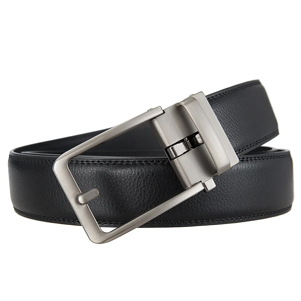 Cinturones de clic para hombre, marca de lujo, diseñador, moda, hebilla automática, pantalones vaqueros de cuero genuino para hombre, correa masculina de cintura de alta calidad