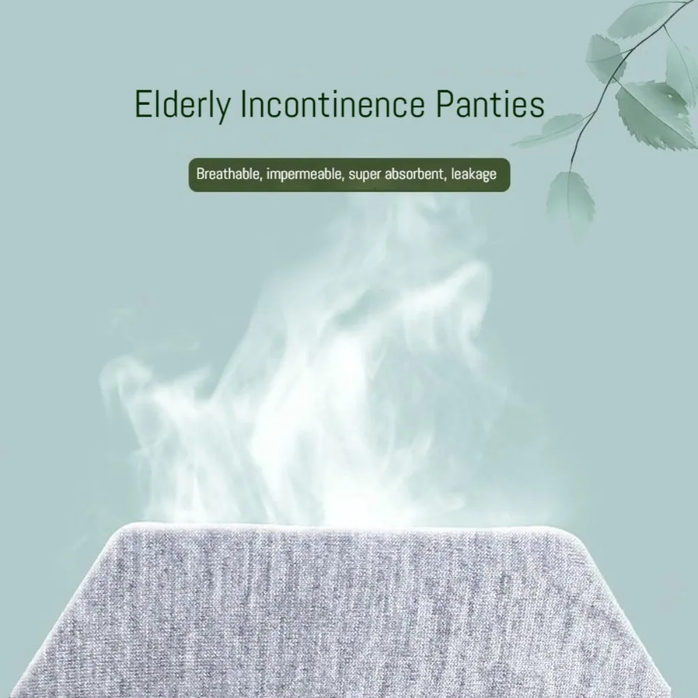 Pañal de algodón de grafeno para ancianos, ropa interior de alta absorción, antifugas laterales, lavable, calzoncillos para incontinencia