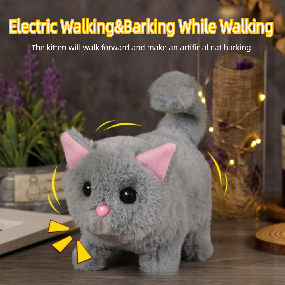 Robot simulé chaton Wagging chaton interactif en peluche jouet marche vous fait joyeux chaton Robot électrique animal de compagnie