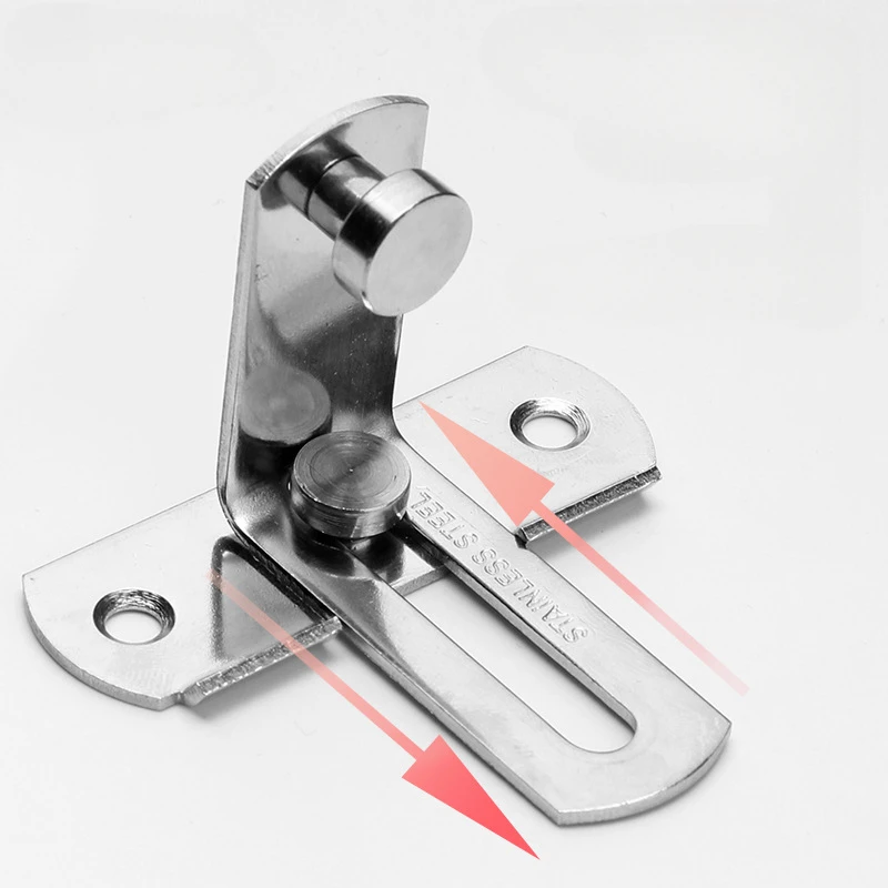 1PC Door Lock 90 Degree Barn Bolt Cast Stainless Steel Hook Latch Window Cabinet Locks with Screws Right Angle Sliding Gate Lock
