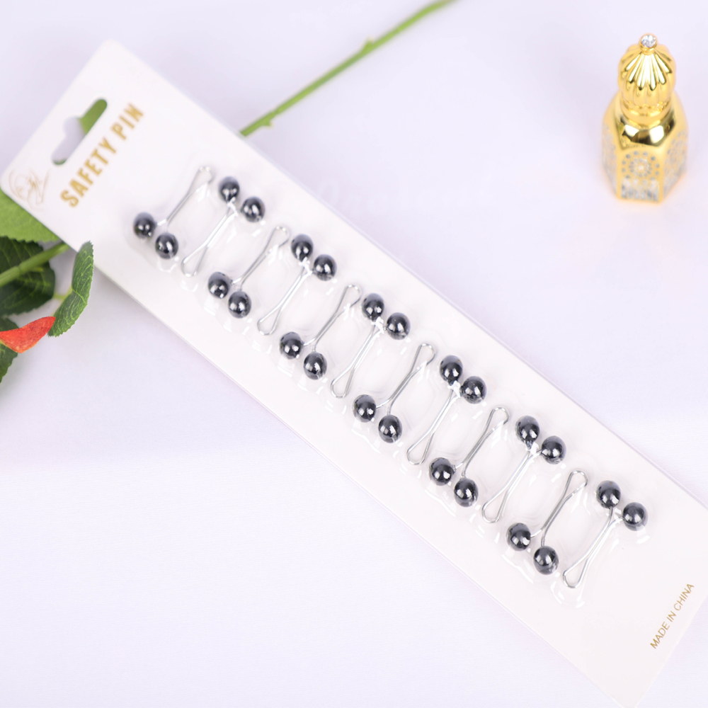 12 個ピンクリップセットイスラム教徒ヒジャーブファッションイスラムターバン磁気閉鎖新しいスカーフアクセサリーウェディングパーティーギフト RIMAIRE