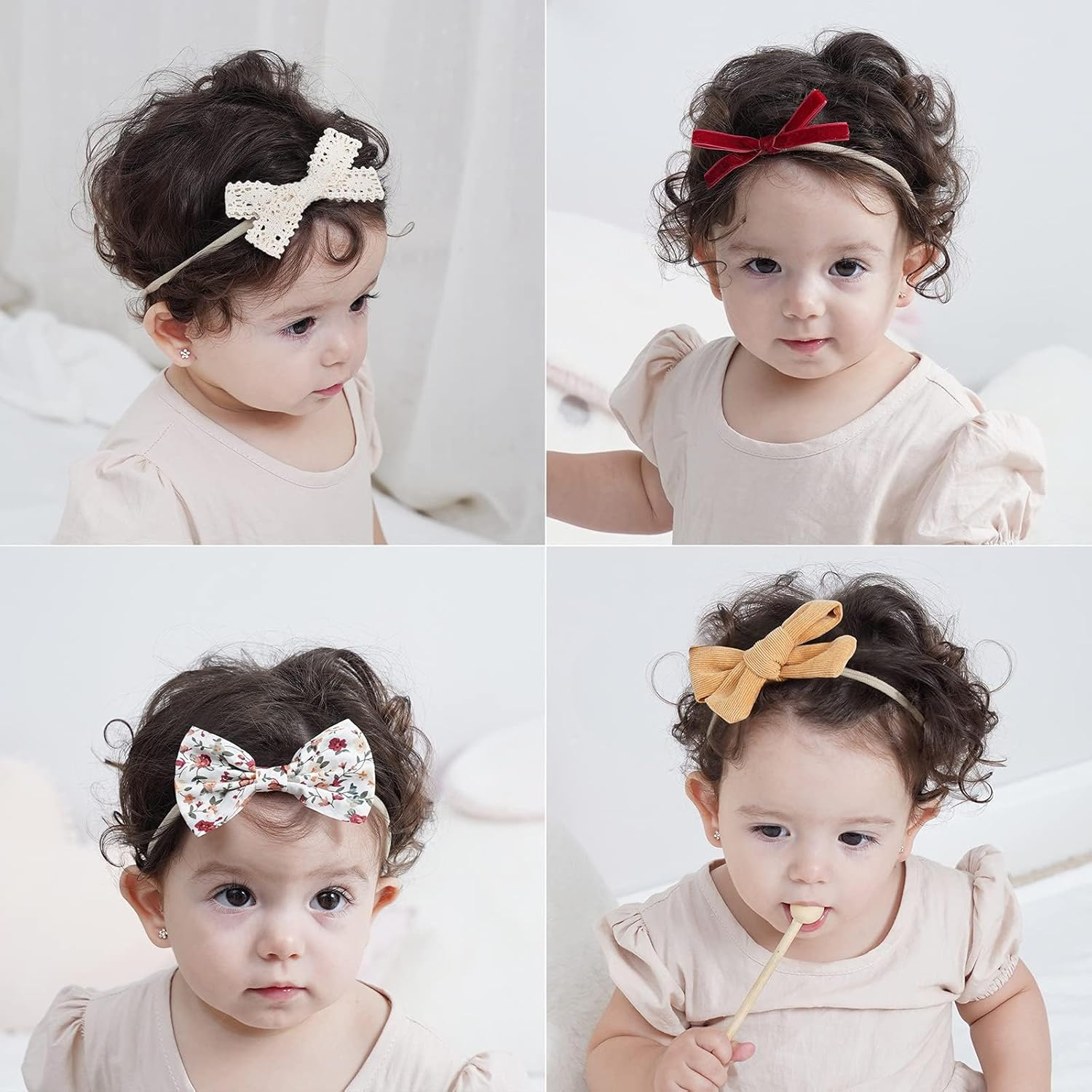 20 unids/lote, diademas de nailon DIY para niña, diadema elástica suave sin rastro para niños, banda para el cabello para niña, accesorios elásticos para el cabello
