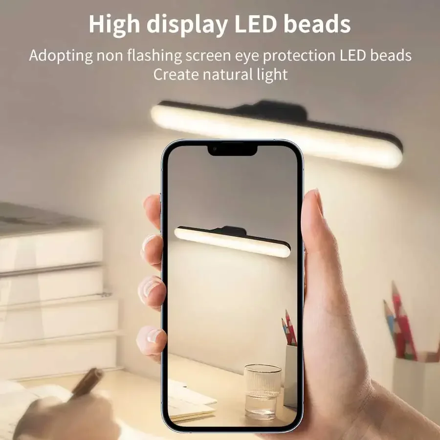 LED Mirror Front Makeup Light Rechargeable Hanging Magnetic Lamp Eye Protection Reading Lamp For Dormitory Wardrobe Closet Light