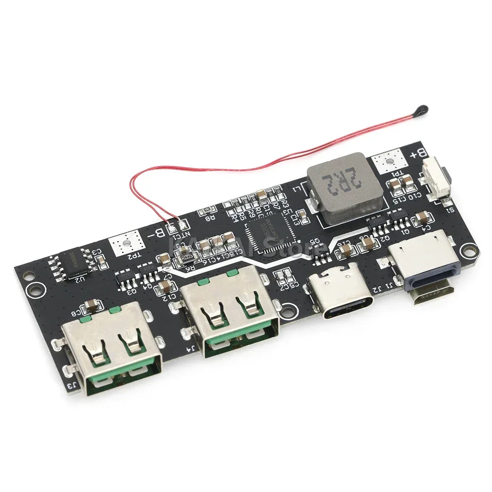 QC4.0 QC3.0 LED Dual USB 5V 4.5A 22.5W Micro/Type-C USB Mobile Power Bank 18650 Charging Module Temperature / Circuit Protection