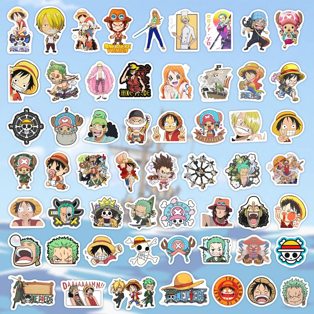 100 pçs anime japonês "uma peça" adesivos bagagem notebook manual diy adesivos diy auto adesivo à prova dwaterproof água adesivos