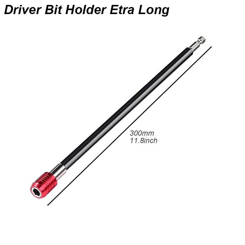 Drill Bit Holder Extension Magnetic Extra Long Shank Quick Release Driver 1/4inch Bar attachment Adapter Rod 300mm Hand Tool
