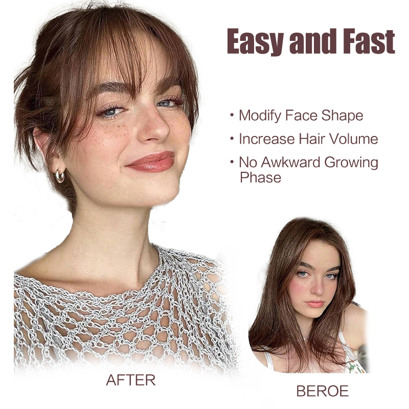 100% cabelo humano 25cm 3d franja de ar 13x12cm rede de cabelo feminino franja reta toppers clipe em postiços com cabelo real