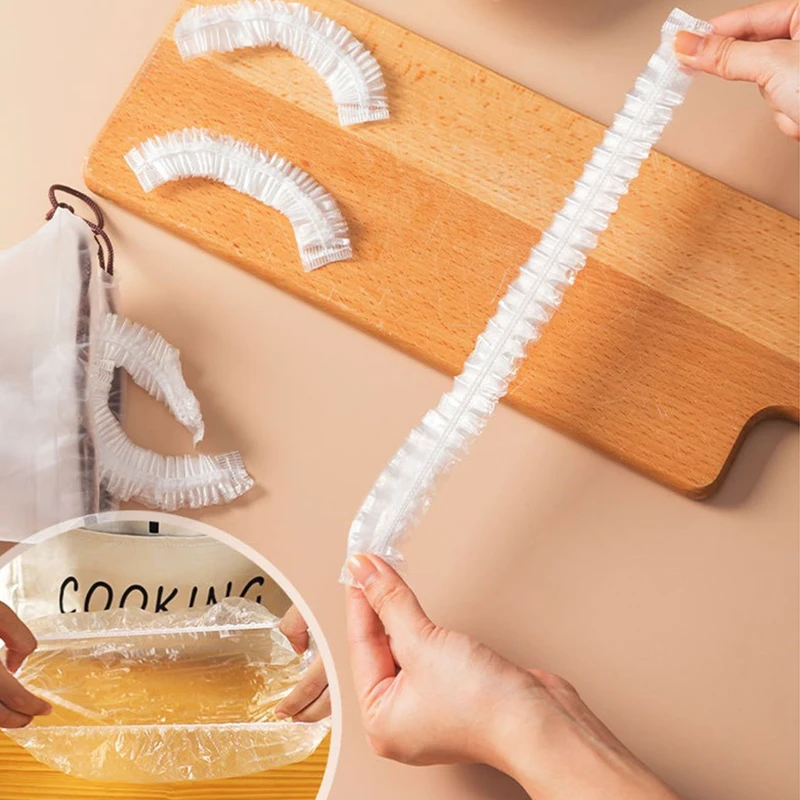100 pezzi/200 pezzi copertura della pellicola trasparente per sacchetti OPP per frigoriferi, sigillatura di alimenti e frutta, copertura della pellicola elastica per la bocca