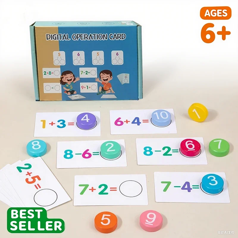 Kinder Montessori Mathe Spielzeug Arithmetik Karte Passende Spiele Addition Subtraktion Paroch Frühe Pädagogische Zählen Spielzeug für Kind