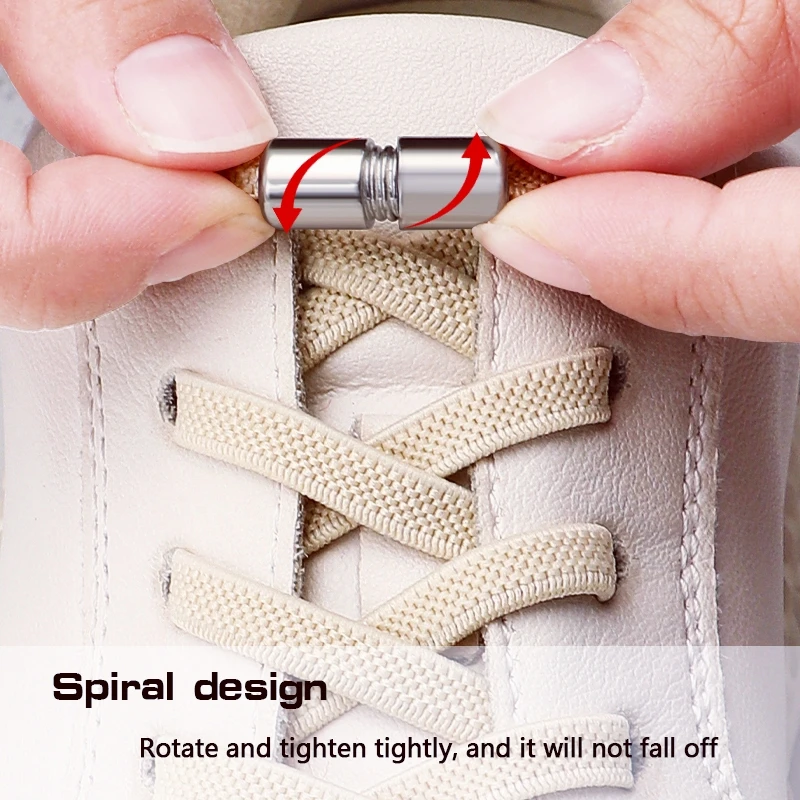 1 par de cordones elásticos para zapatillas, cordones sin cordones para zapatos, cordones con cierre de cápsula sin corbatas, cordones planos de 0,6 cm para niños y adultos
