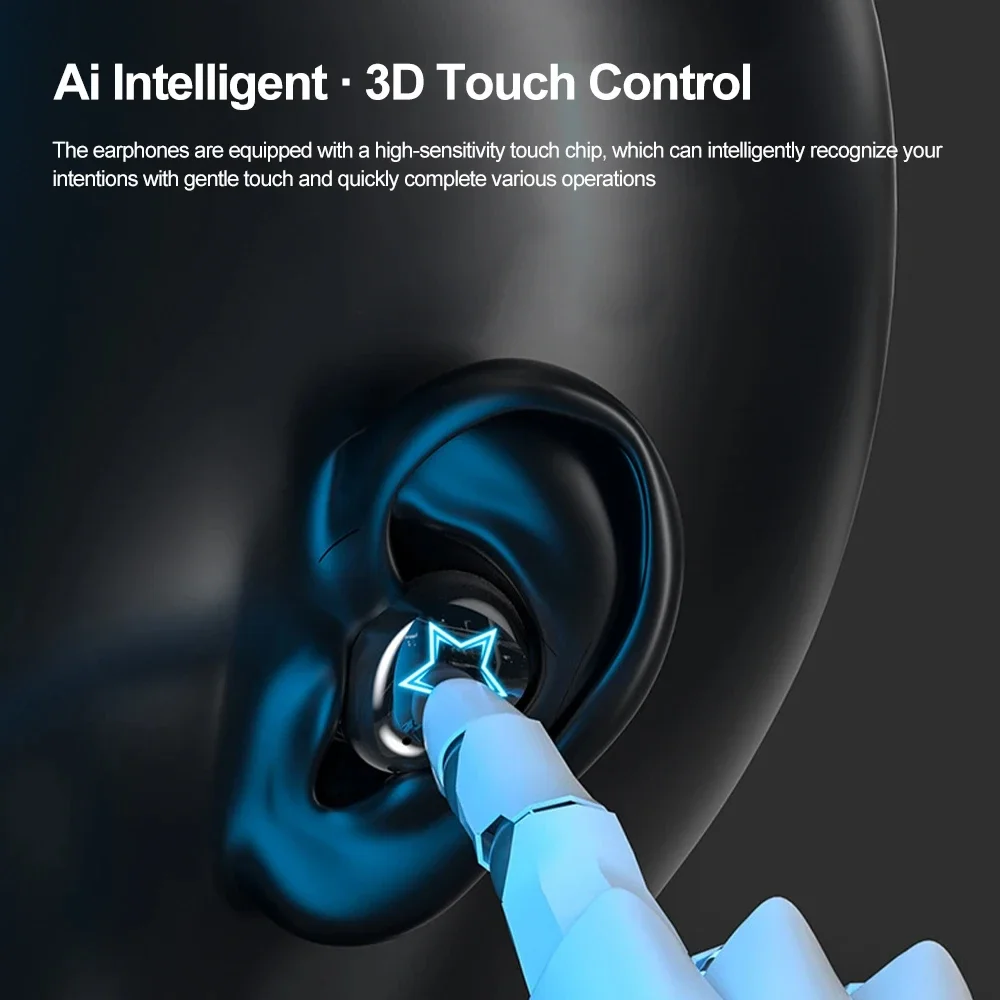 Fones de ouvido sem fio bluetooth tws com microfone estéreo esporte intra-auricular controle de toque longa espera hd chamada fones de ouvido jogo