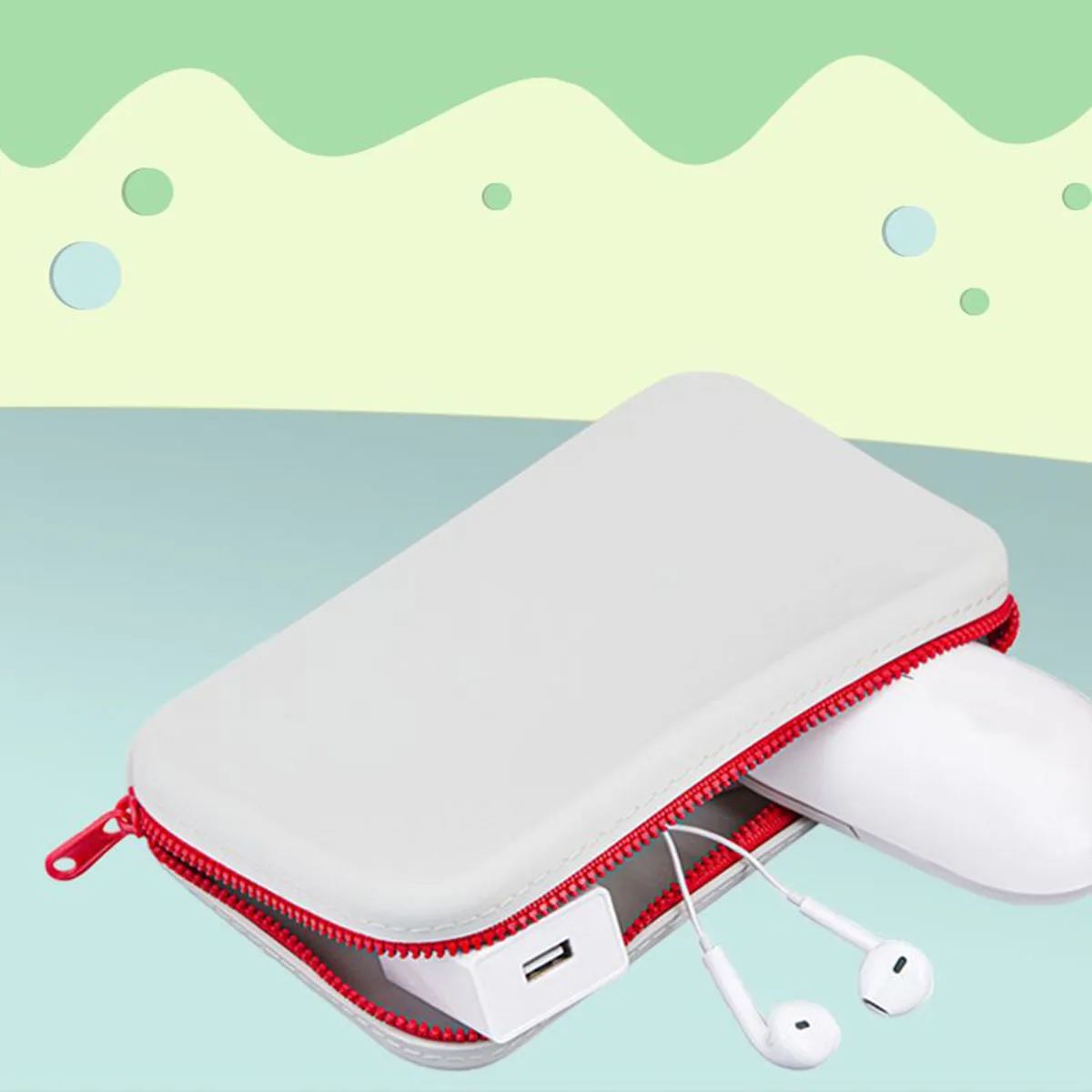 สแควร์ขนาดใหญ่ความจุเครื่องสําอางค์กระเป๋าเก็บเครื่องสําอางค์ Multi-Functional Digital Storage กล่องสําหรับ Home And Travel