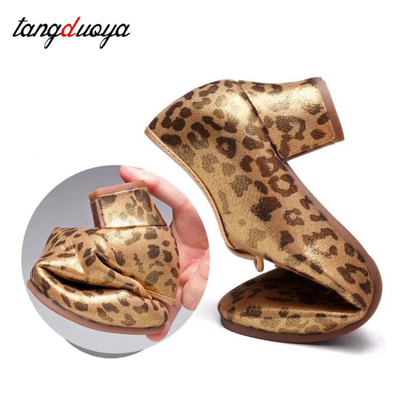 Salsa-Jazz-Tanzschuhe für Damen und Mädchen, goldene Leopardenmuster, lateinamerikanische Tanzschuhe für Damen, weiche Sohlen, Schnürung, 5 cm hohe Absätze