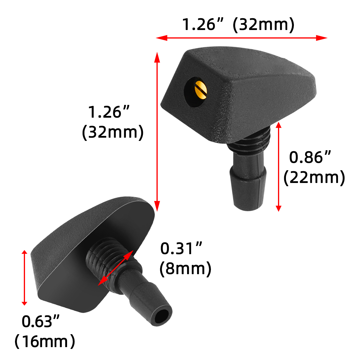 2 sztuk/zestaw samochód uniwersalna dysza wycieraczki przedniej szyby zestawy opryskiwaczy strumieniowych zraszacz wentylator wodny pokrywa wylewki regulacja wylotu spryskiwacza