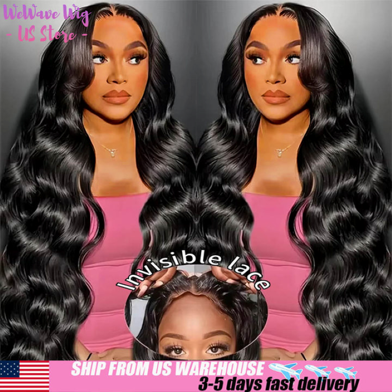 Glueless Wig Human Hair Wig Hd Lace Wigs Body Wave Frontal Wig Pre-Cut Lace Wear And Go 200% Density Flash Sale