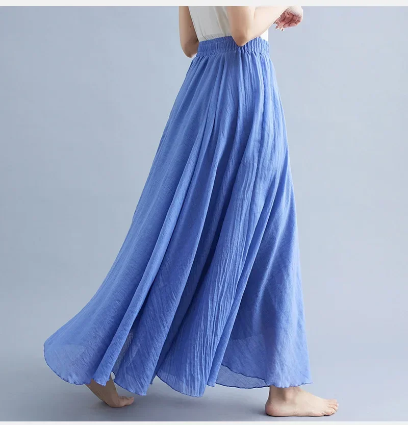 패션 코튼 린넨 의류 여성 스커트 Maxi Y2k 우아한 비치 Saia Ropa Mujer 캐주얼 Vestido Boho 롱 스커트 Faldas 하라주쿠