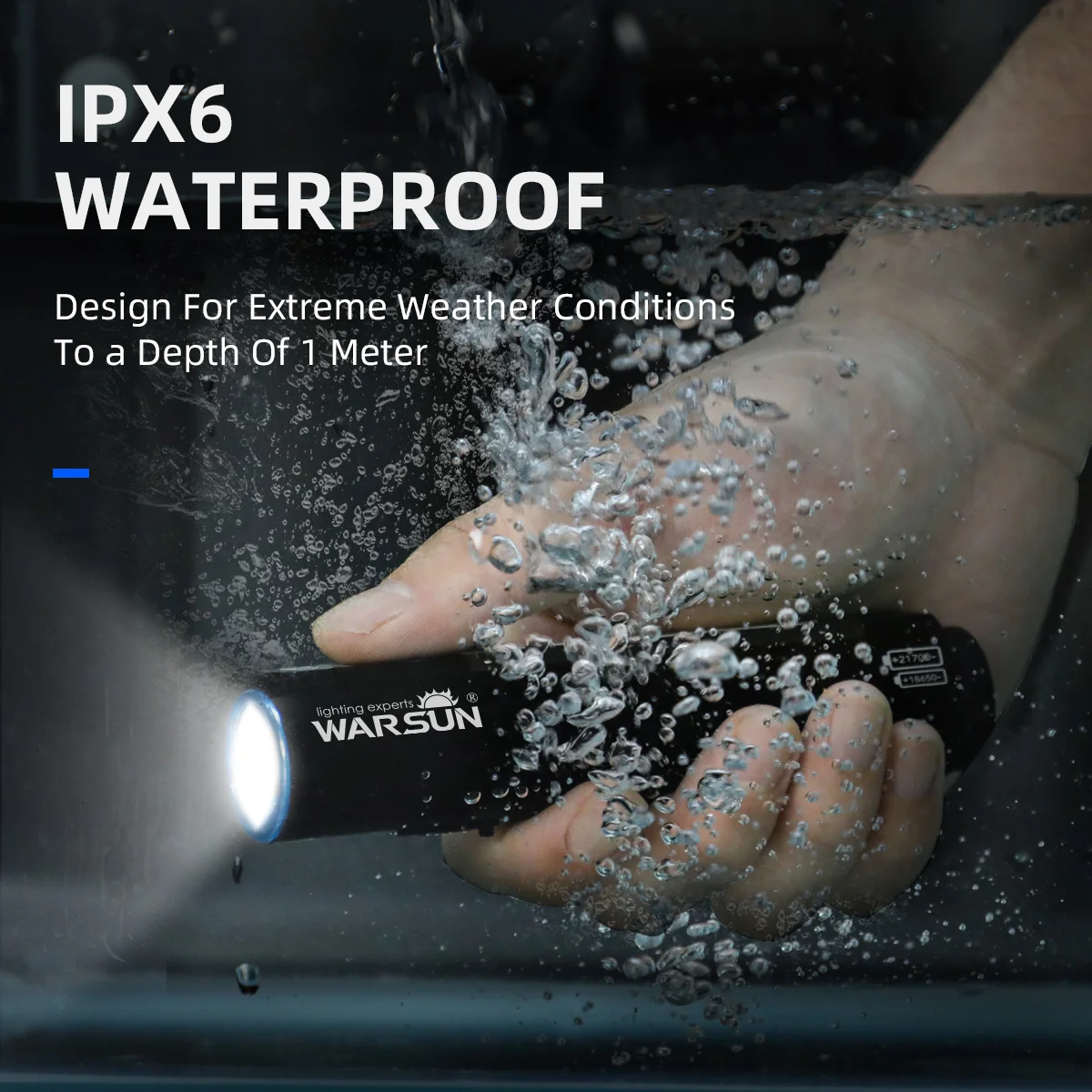 WARSUN-linterna recargable de alto lúmenes, luz de Flash con imán superbrillante, potente linterna LED portátil resistente al agua