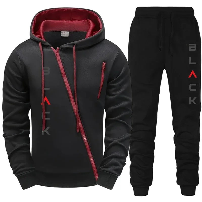2023 heißer Verkauf Herren Trainingsanzug Hoodie Jogginghose Schwarz Brief Drucken Zipper Jacke Jogger Hosen Herbst Winter Lässige Mode Outfit