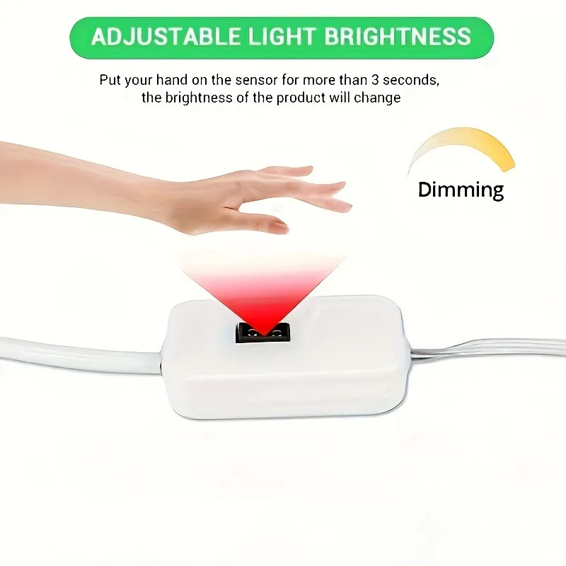 Striscia luminosa a LED USB Sensore di scansione manuale Luce 60 LED / m DC5V Striscia di luci flessibili per retroilluminazione impermeabile per scale Armadi Camera da letto