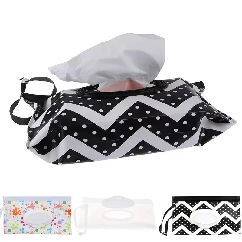 Bolsa de toallitas húmedas para bebé, caja de pañuelos con tapa de EVA, bonita correa a presión, bolsa de toallitas húmedas recargable, accesorio útil para cochecito de bebé al aire libre