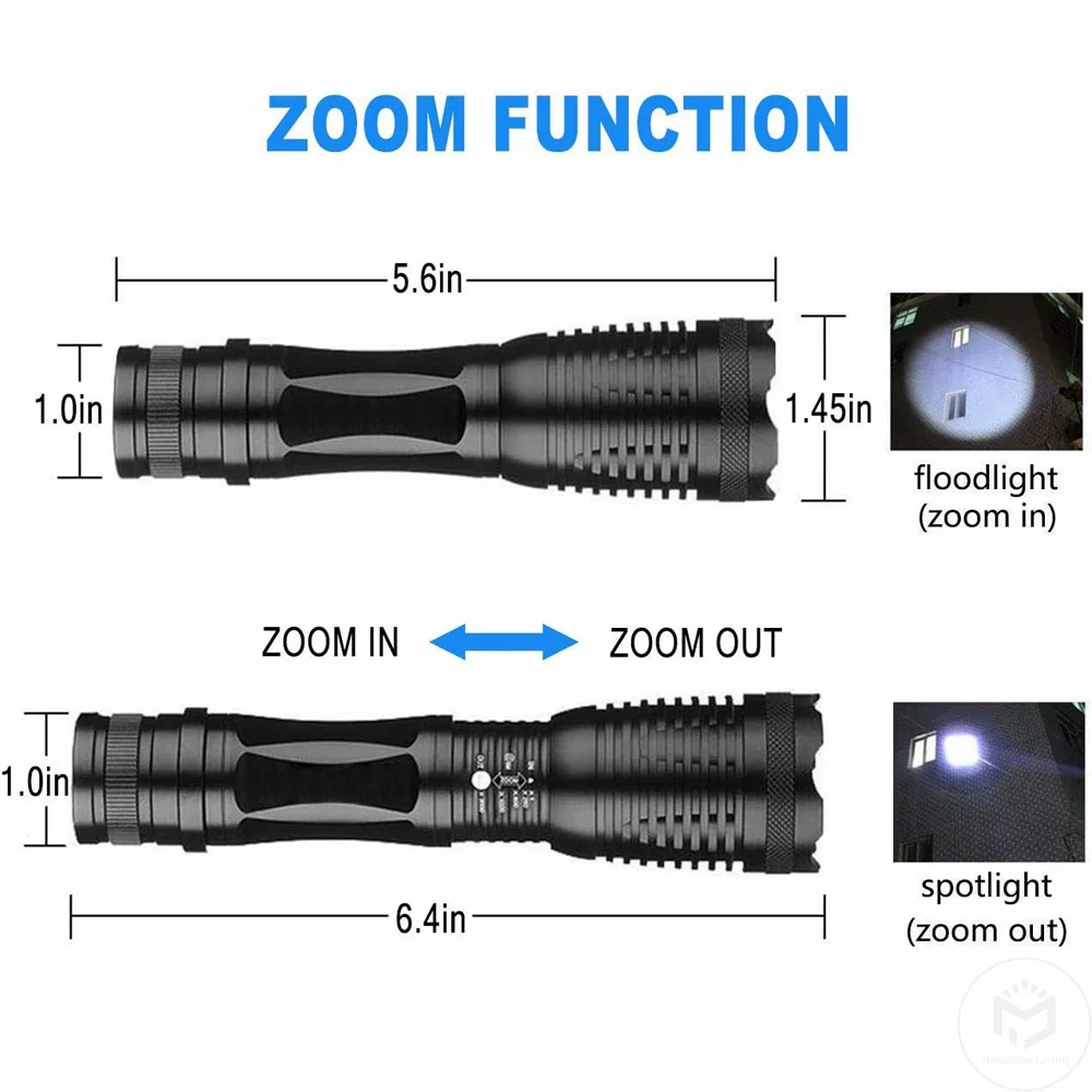 White/UV 2 in 1 Zoom UV Flashlight Rechargeable High Quality Aluminum Alloy Dog Pet Urine Stains Detection Torch LED Blacklight