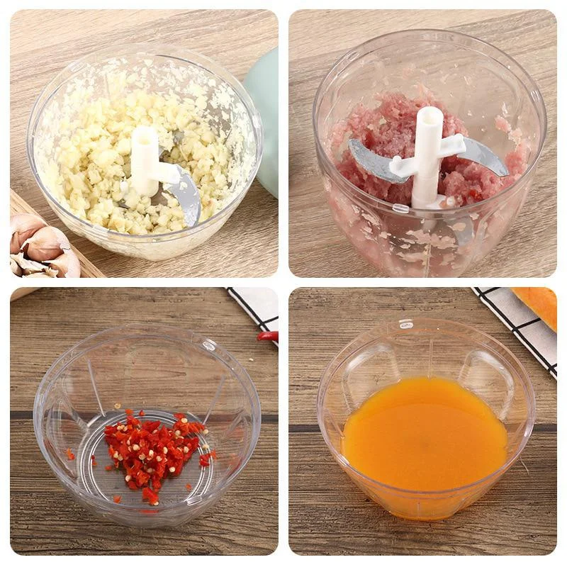 500/900ML คู่มือเนื้อ Mincer กระเทียม Chopper หมุนกระเทียมกด Crusher ผักเครื่องตัดหัวหอมครัวอุปกรณ์ทําอาหาร