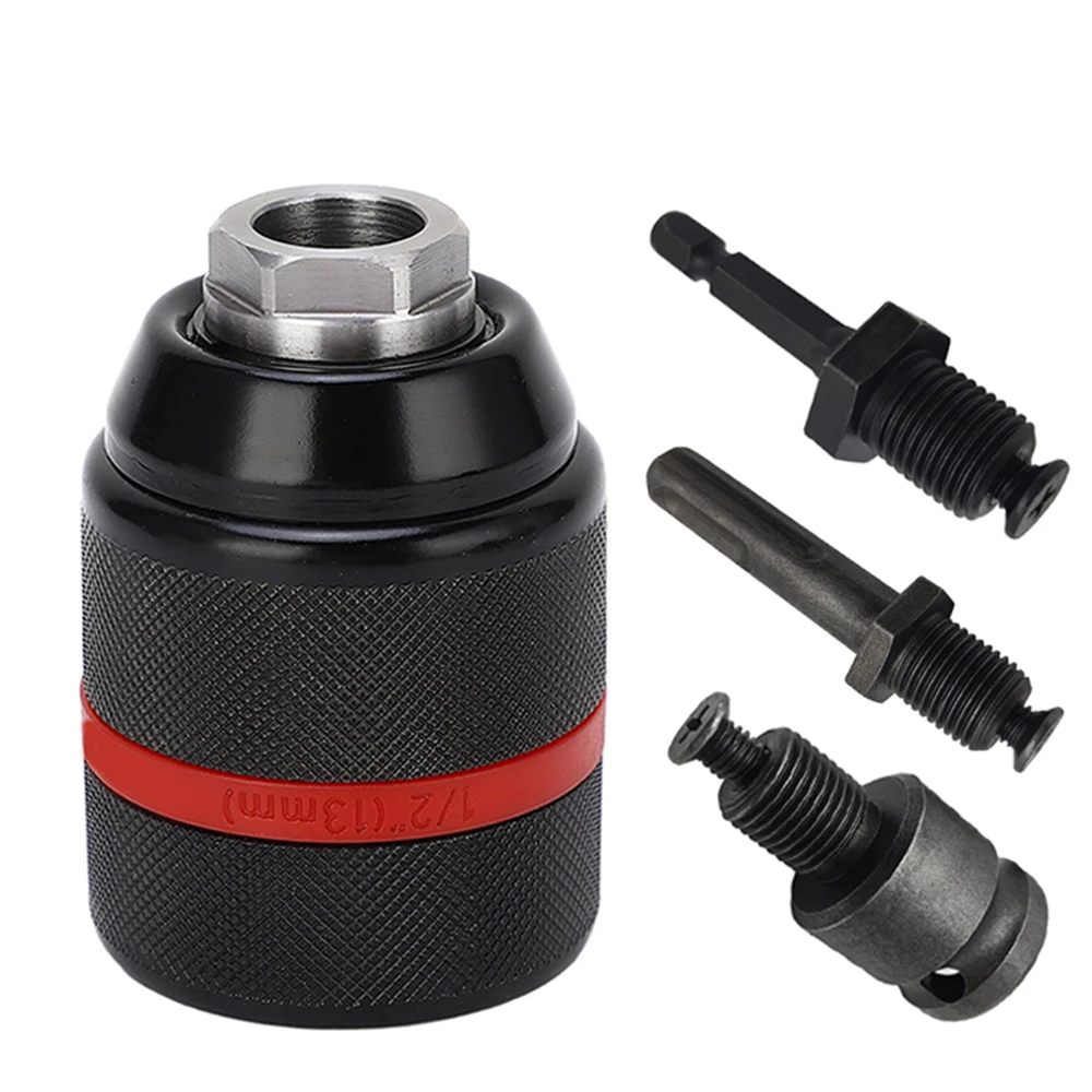2025 novo mandril de broca de metal sem chave, com bloqueio, mandril de travamento automático de catraca de 2 ~ 13mm, rosca 1/2-20unf, para chave de fenda e soquetes de broca