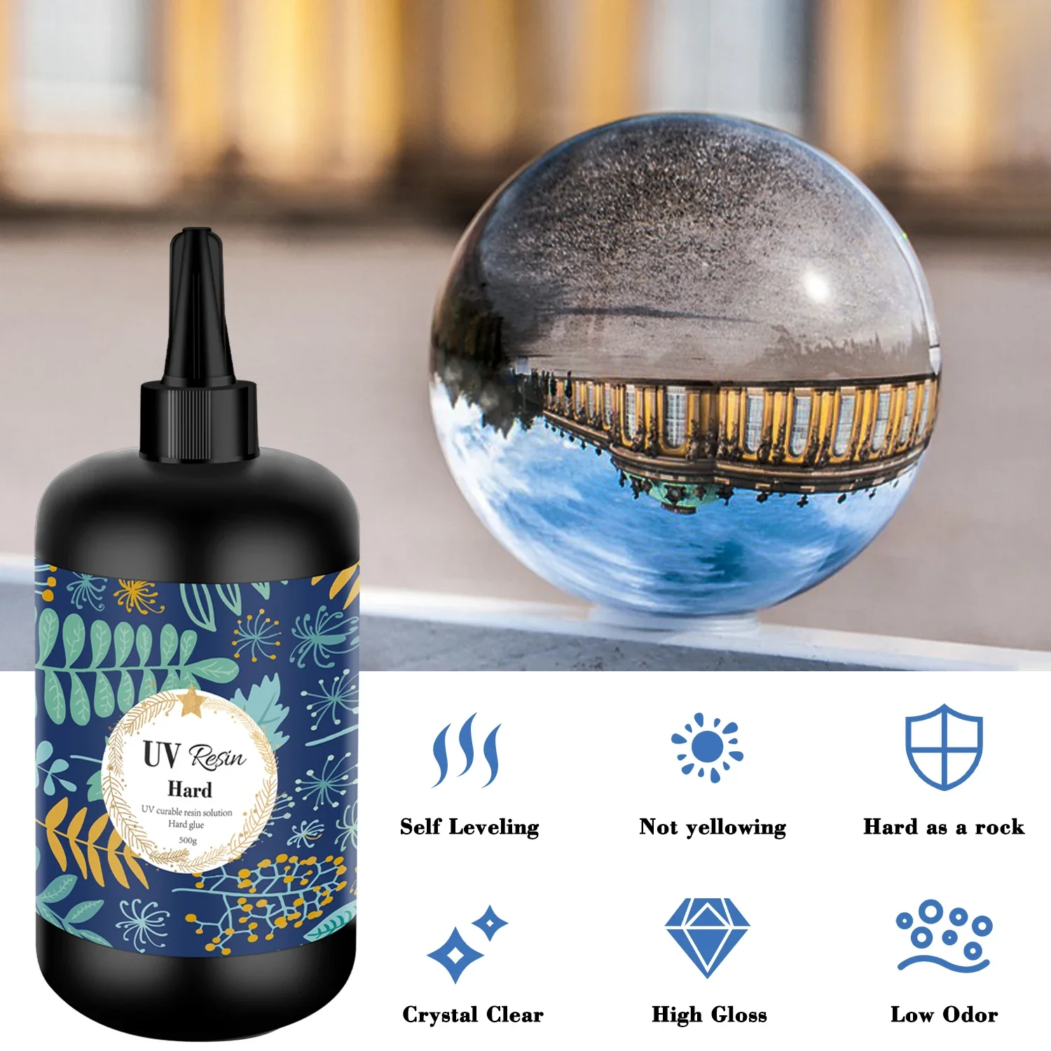 Quick Drying UV เรซิ่นกาวไม่มีสีโปร่งใส Ultraviolet Liquid UV Curing ใช้หัตถกรรม DIY 10/25 /30/50/60/100g