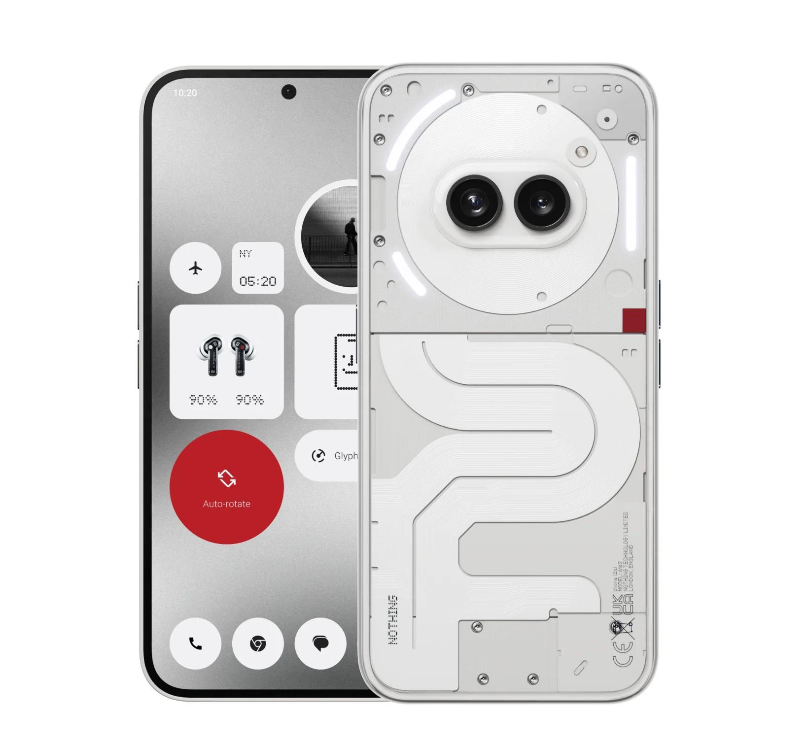 Versão global nada telefone (2a) MTK Dimensity 7200 Pro 50MP Câmera principal 6,7 ”120Hz Tela AMOLED 45W Carga 5000mAh Bateria