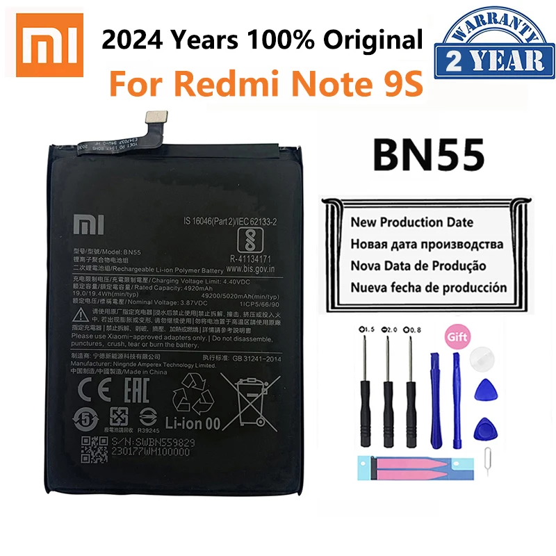 100% オリジナルシャオ mi BN53 BN54 BN55 電話のバッテリーシャオ mi Redmi 注 9 10 プロ 9S 10X 4 グラム 5 グラム交換電池 Bateria