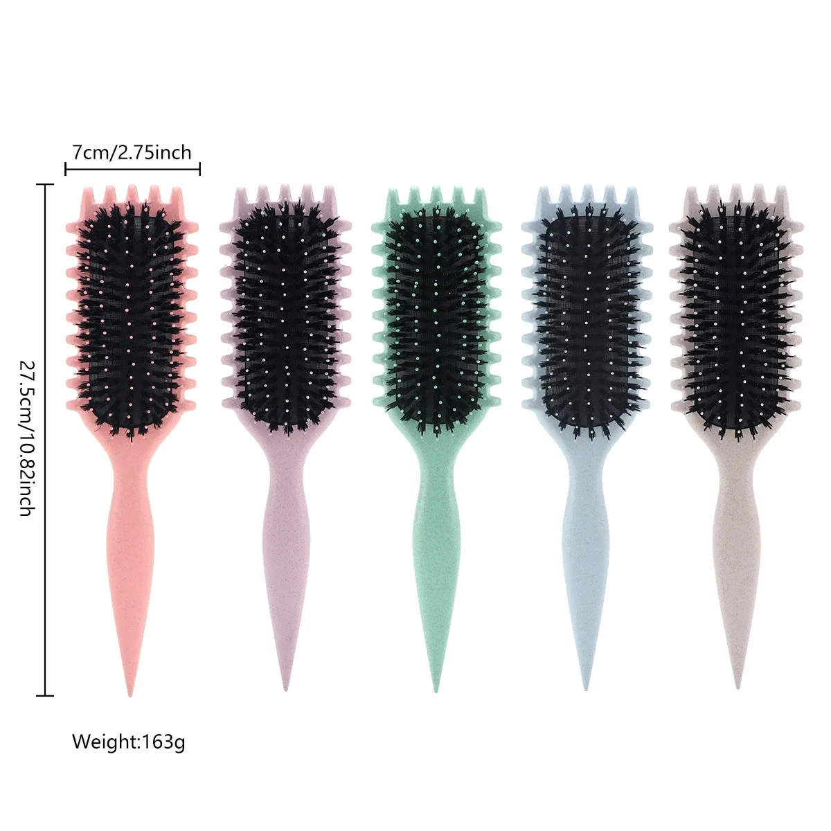 Escova de cabelo encaracolado para salão de beleza, escova de cabelo para pentear e modelar cachos masculinos e femininos, reduzir ferramentas de puxar