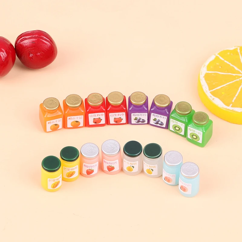 8 PCS/10 PCS Miniature กาแฟโยเกิร์ตข้าวไอศกรีมผลไม้ Jam ขวดเล็บ Pretend อาหารสําหรับตุ๊กตาเล่นอุปกรณ์เสริม